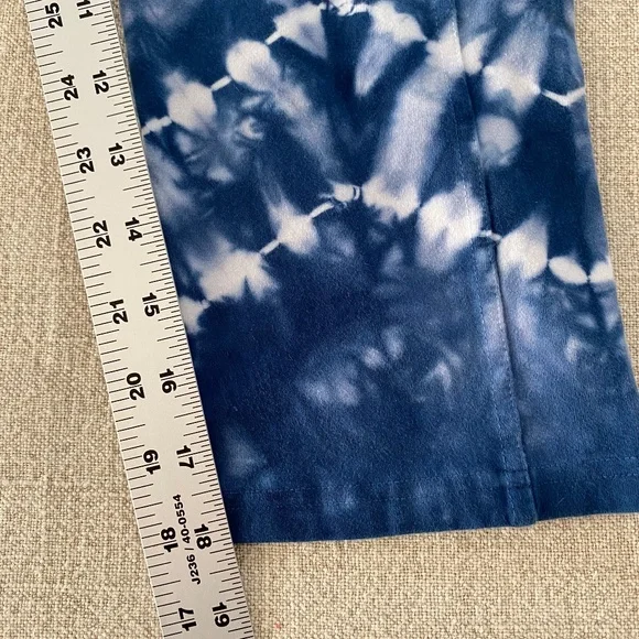 Fuda Tie-Dye Capri Athletic Leggings in Blue/White - Size M - Picture 5 of 9